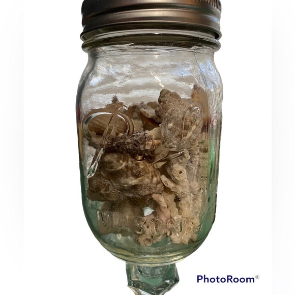 EUC•Pint Mason Jar Decor w/Beach Findings - Picture 4 of 5